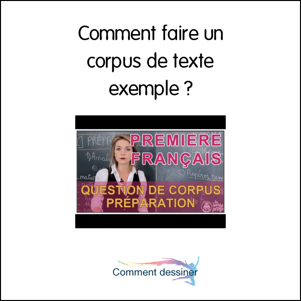 Comment faire un corpus de texte exemple